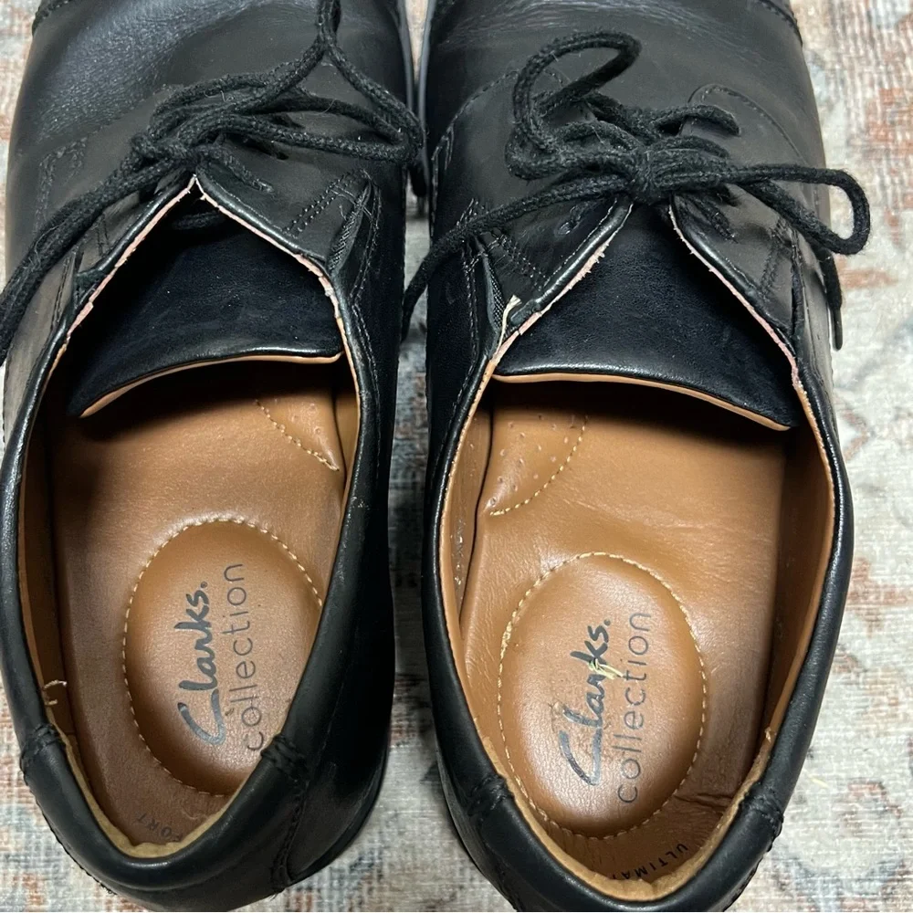 Clarks Shoes Mens Size 10.5 Black Leather Tilden Lace Up‎ Oxford 15770 Business